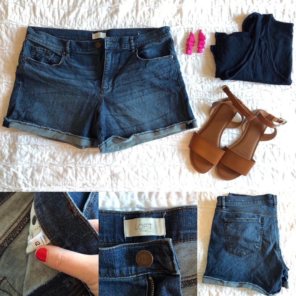 LOFT Cuffed Denim Shorts